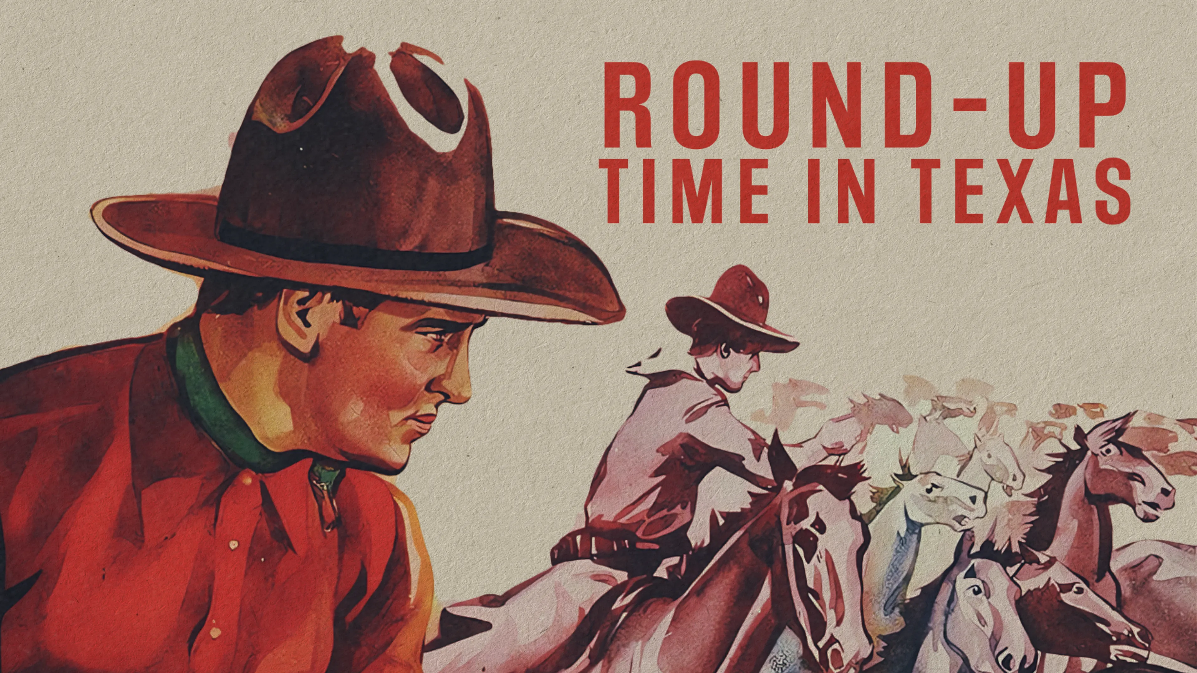 Round-Up Time in Texas poster